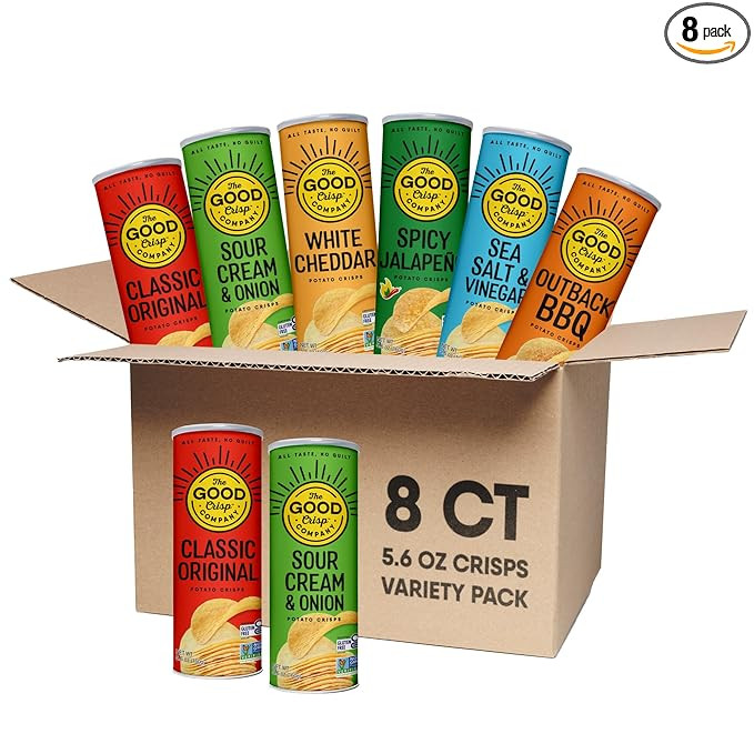 The Good Crisp Company, Potato Chips, 5.6 Ounce Canisters, Pack of 8 (Variety Pack) | Amazon (US)