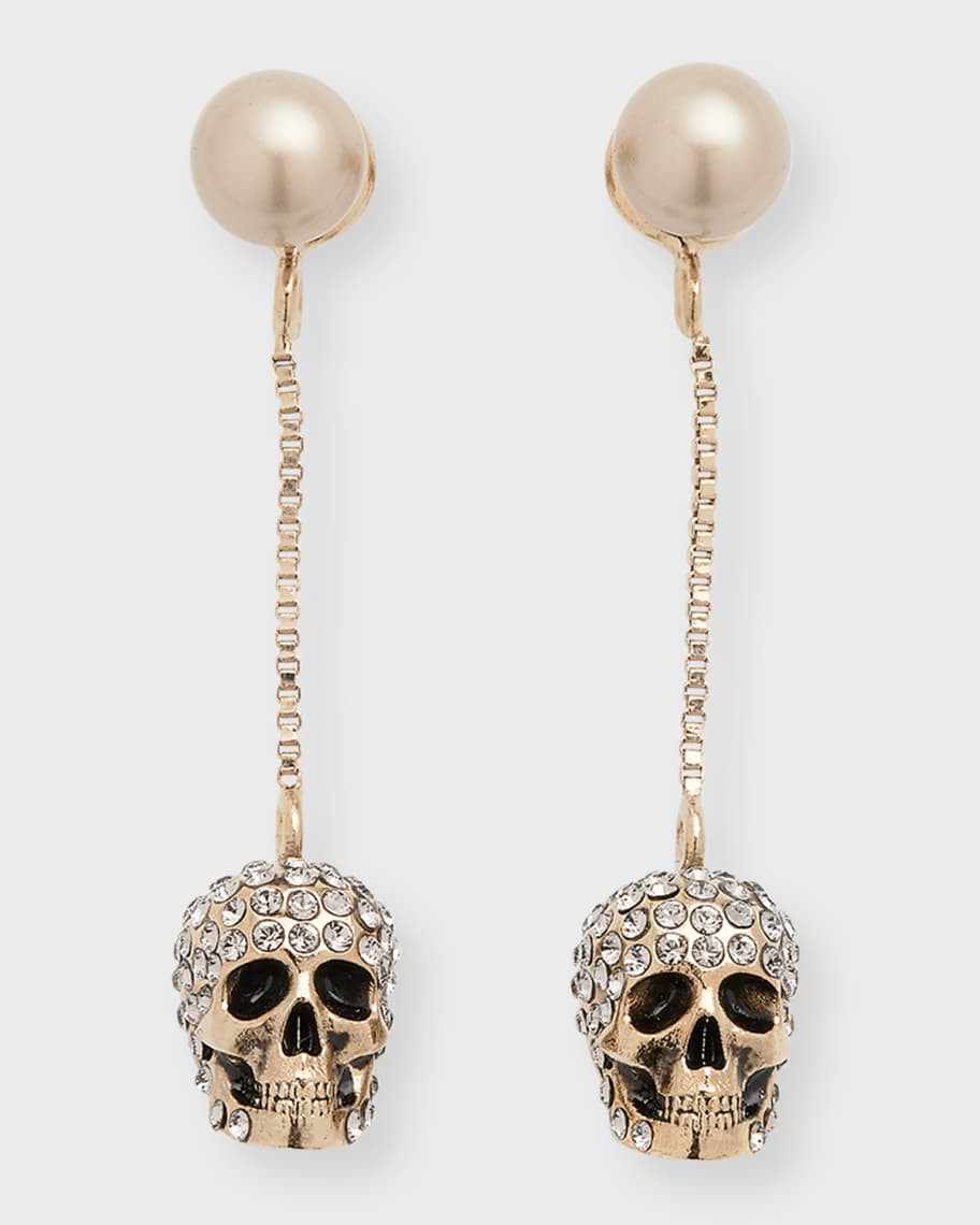 Pave Skull Chain Earrings | Neiman Marcus