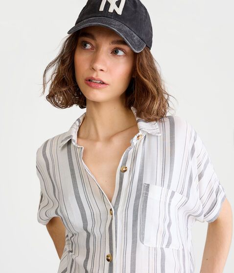 Vertical Stripe Button-Down Shirt | Aeropostale