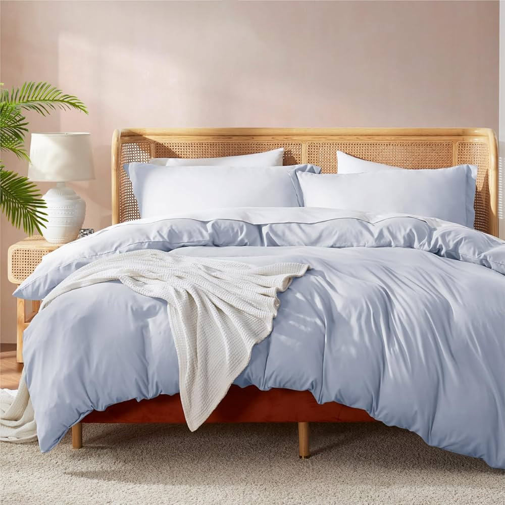 Nestl Ice Blue Duvet Cover King Size - Soft Double Brushed King Duvet Cover Set, 3 Piece, with Bu... | Amazon (US)