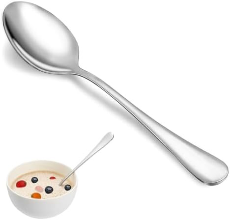 Dinner Spoon Set,16 Pcs 7.3" Tablespoons,Premium Food Grade Stainless Steel Spoons,Durable Metal ... | Amazon (US)