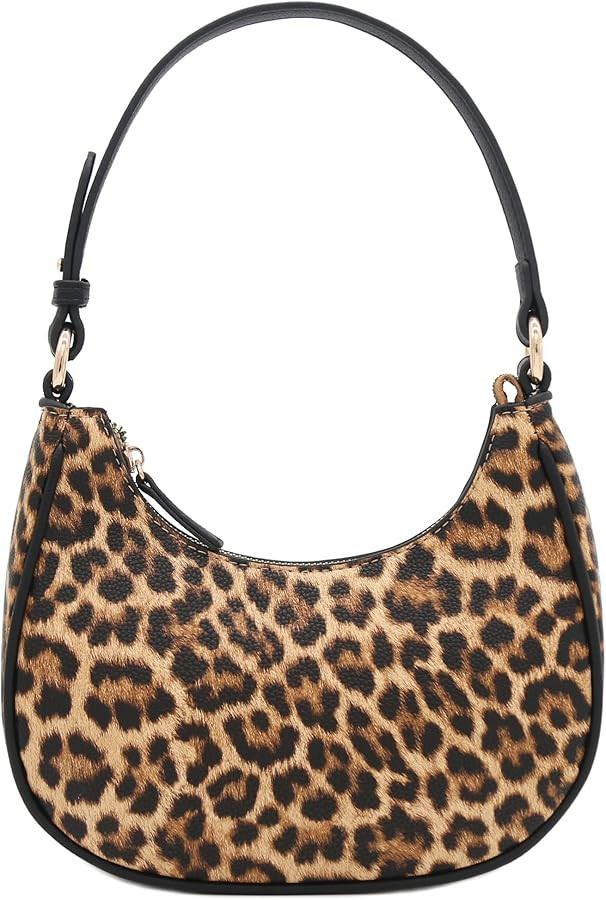 FashionPuzzle Leopard Small Crescent Shoulder Bag Underarm Purse (Le007 Tan/Black): Handbags: Ama... | Amazon (US)