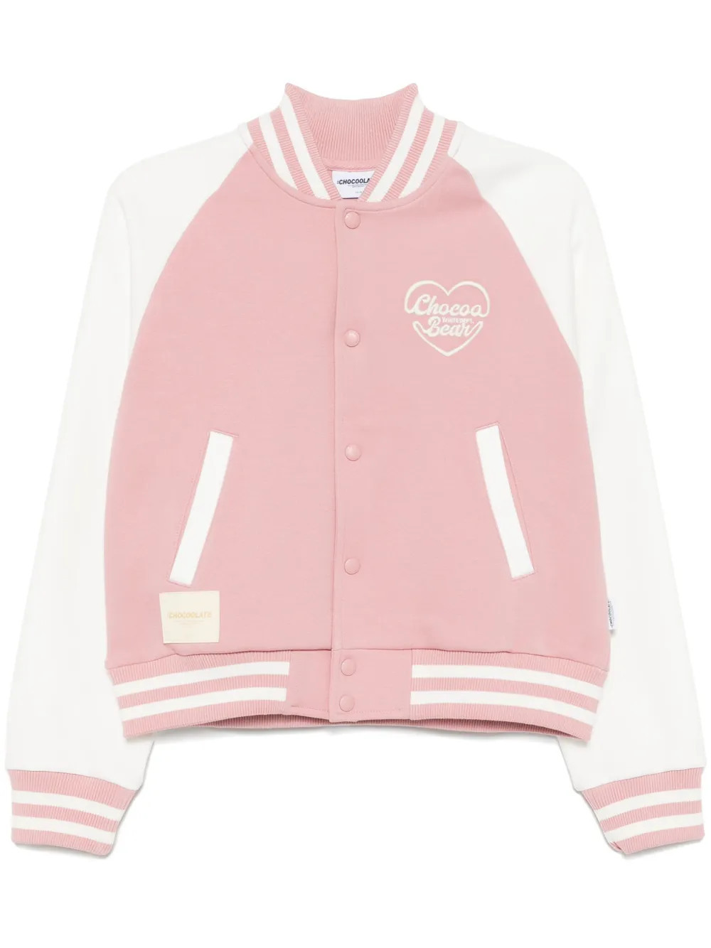 CHOCOOLATE logo-embroidered bomber jacket - Pink | Farfetch Global