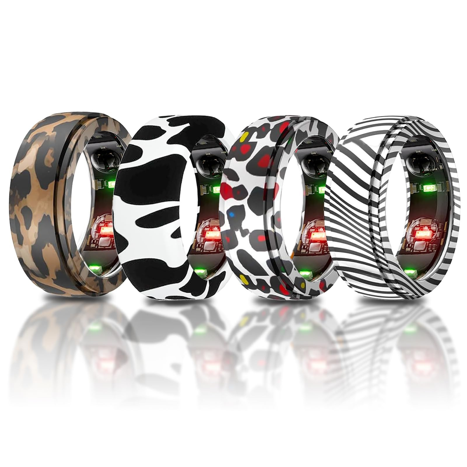 4 Pack Smart Ring Covers Compatible for Oura Ring Protector, Silicone Elastic Case for Oura Ring ... | Amazon (US)