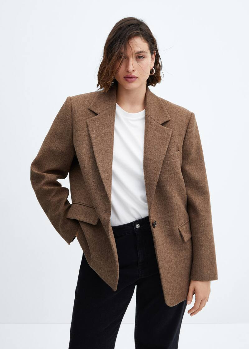 Pied-de-poule blazer -  Dames | Mango Nederland | MANGO (NL)