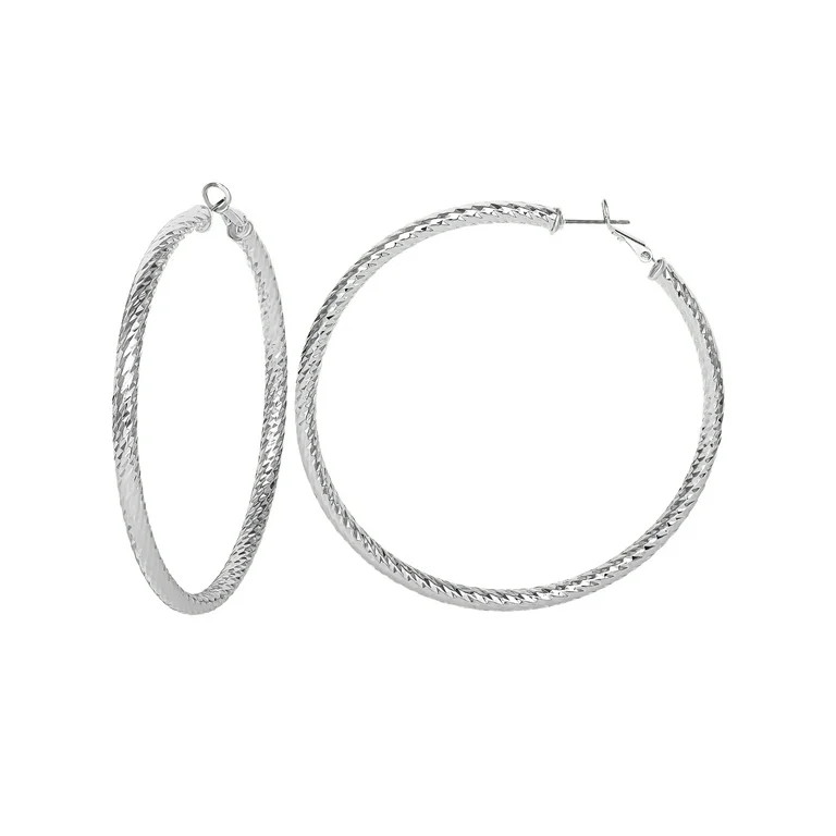 Jessica Simpson Fashion Metal Textured Hoop Earring | Walmart (US)