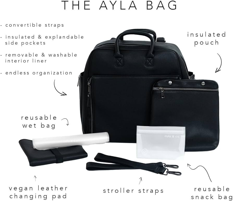 Ayla & Co Full-Size Diaper Bag Backpack, Baby Essentials Cross-Body Changing Bag for Baby Girl/Bo... | Amazon (US)