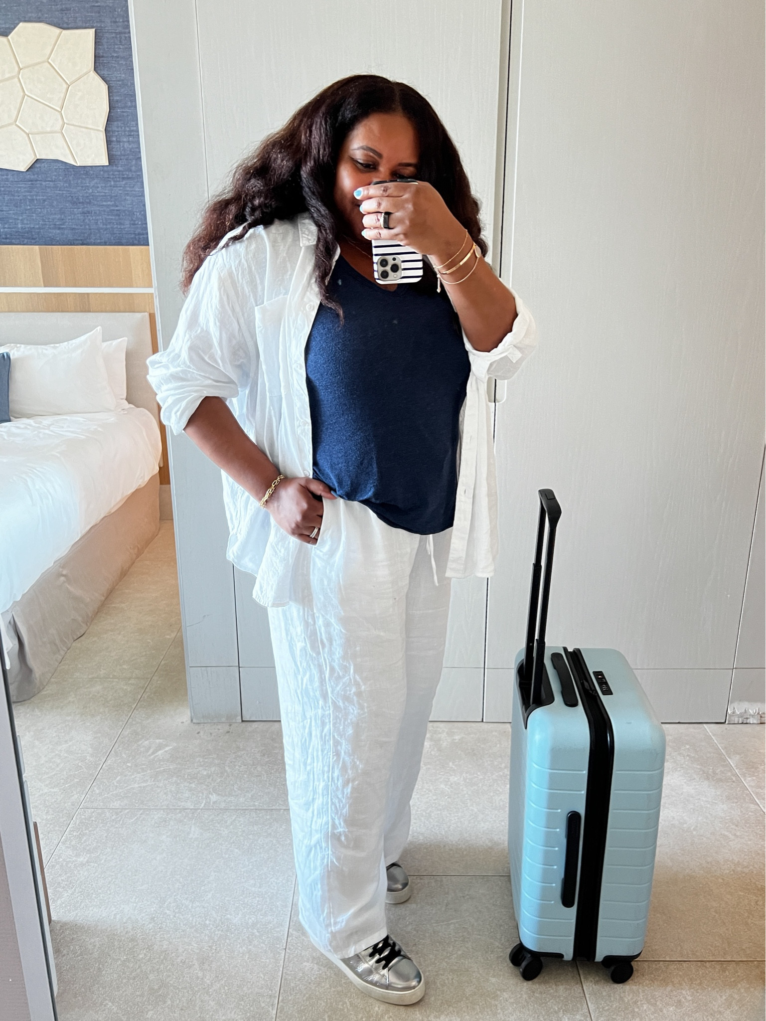 Travel outfit. White linen for breezy comfort. #ltkover40 #ltksalealert #LTKfindsunder100 #ltkmidsize 

#LTKSeasonal #LTKStyleTip #LTKTravel