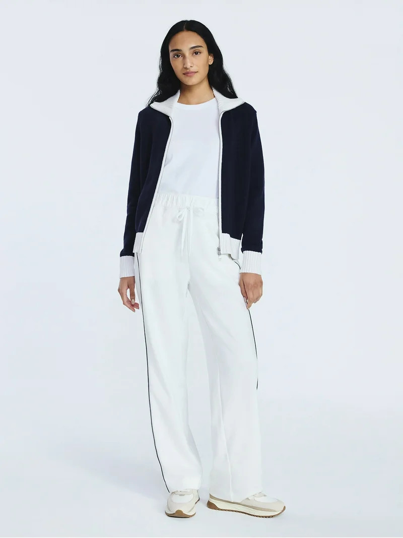 Free Assembly Women's Zip Front Sweater with Long Sleeves, Midweight, Sizes XS-XXL | Walmart (US)