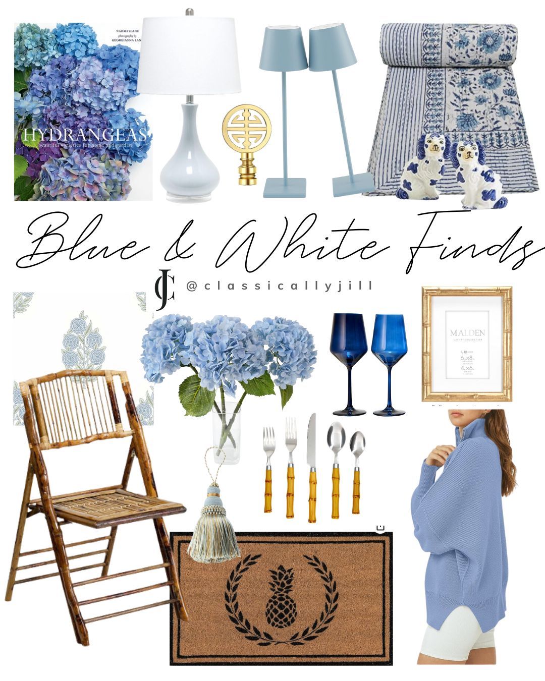 Blue and white Home decor finds - Grandmillennial home decor - hydrangea - classic home style | Amazon (US)