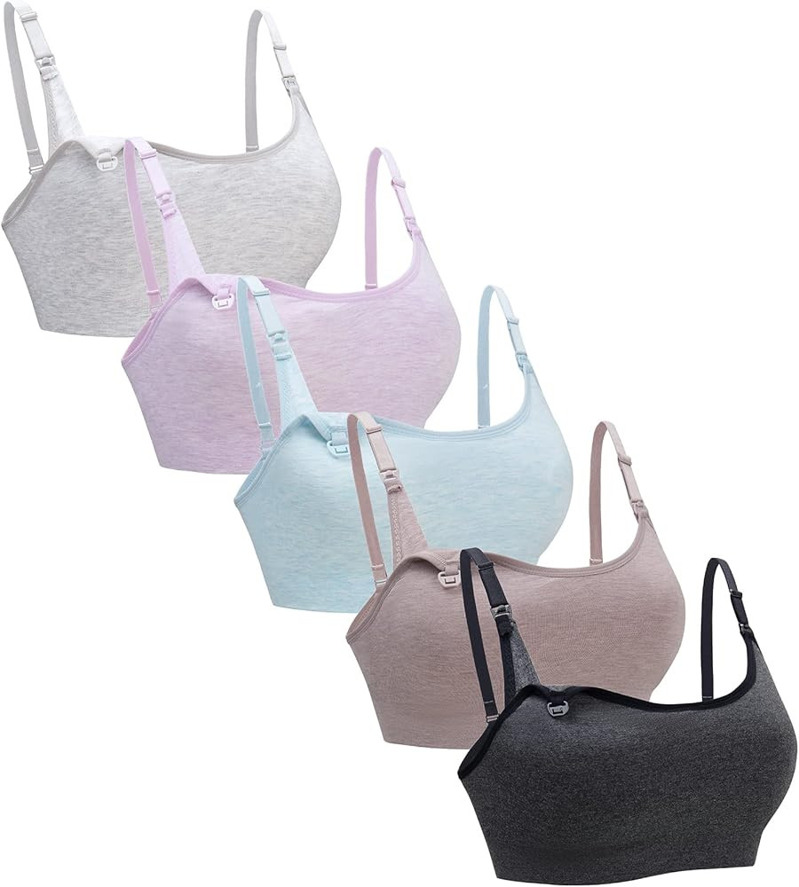 Suekaphin 5Pack Seamless Nursing Bra Women Maternity Breastfeeding Pregnancy Support Full Coverag... | Amazon (CA)