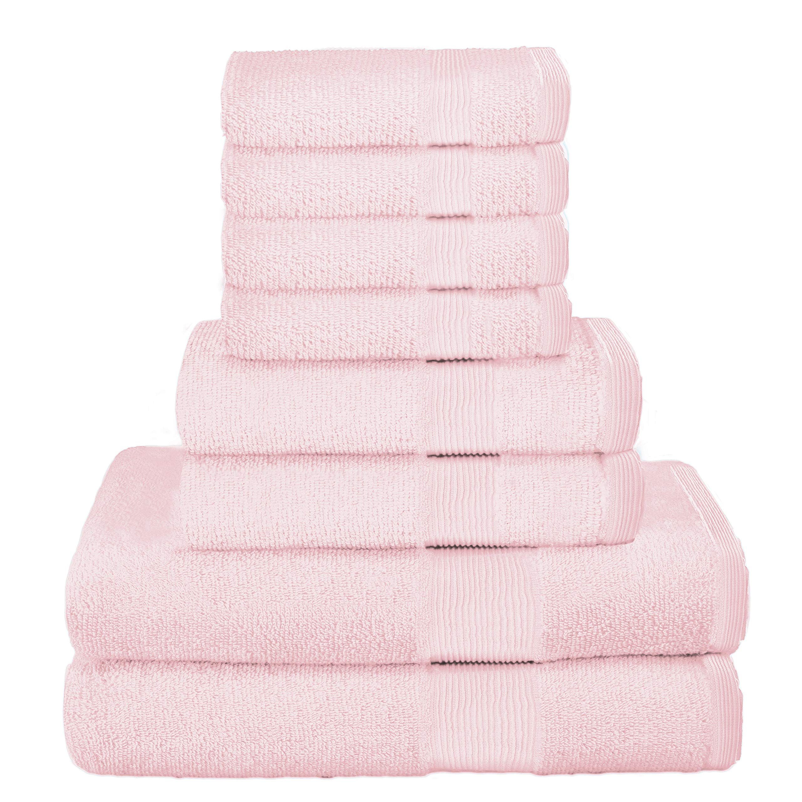 Amazon.com: Elvana Home 8 Piece Towel Set 100% Ring Spun Cotton, 2 Bath Towels 27x54, 2 Hand Towe... | Amazon (US)