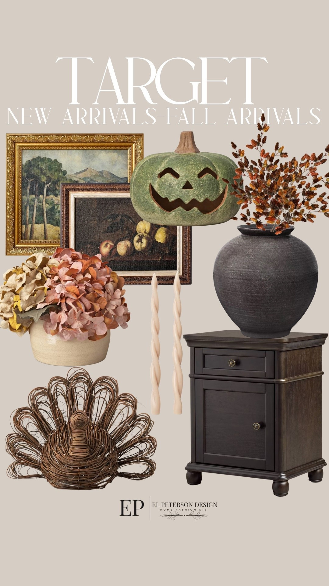 Target 
New fall arrivals
Artwork
Nighstand
Vase
Potted flowers
Candles
Stems
Turkey
Jack o lantern

#LTKHome