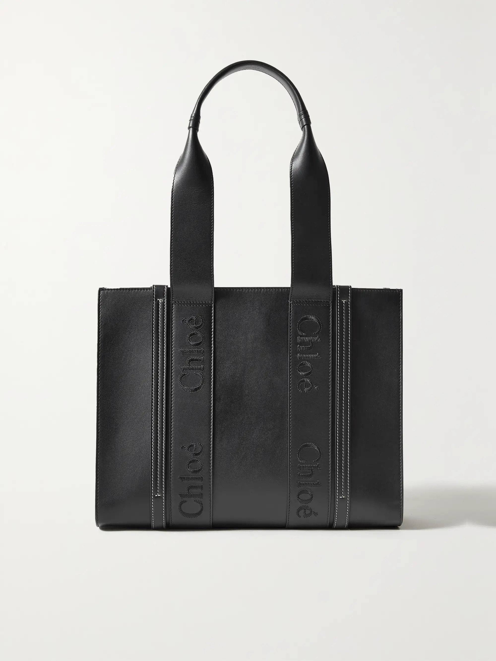 CHLOÉ + NET SUSTAIN Woody medium embroidered leather tote | NET-A-PORTER | NET-A-PORTER (US)