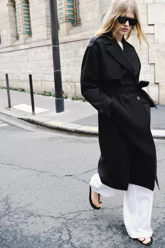 TRENCH LONG CEINTURE DÉPERLANT COUPE-VENT | Zara US