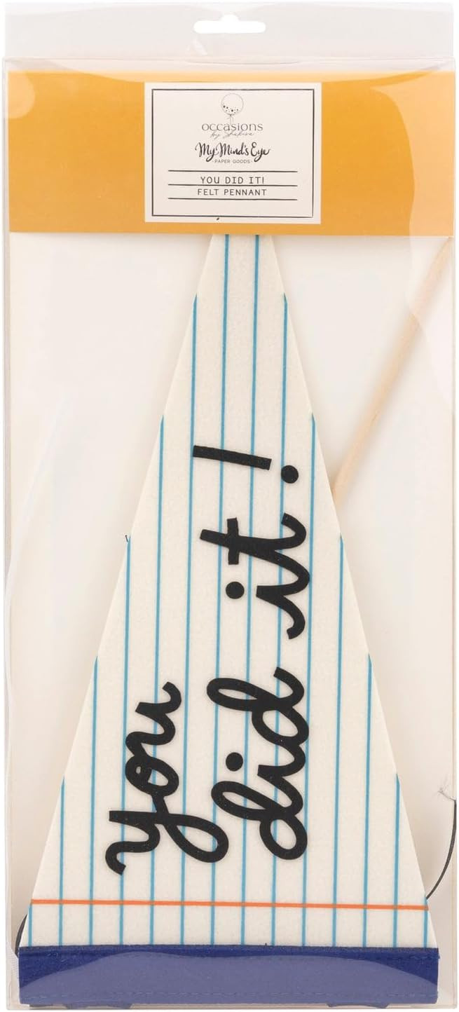 My Mind’s Eye “You Did It” Felt Graduation Pennant – 15 Inch Durable Felt Banner with 14 ... | Amazon (US)