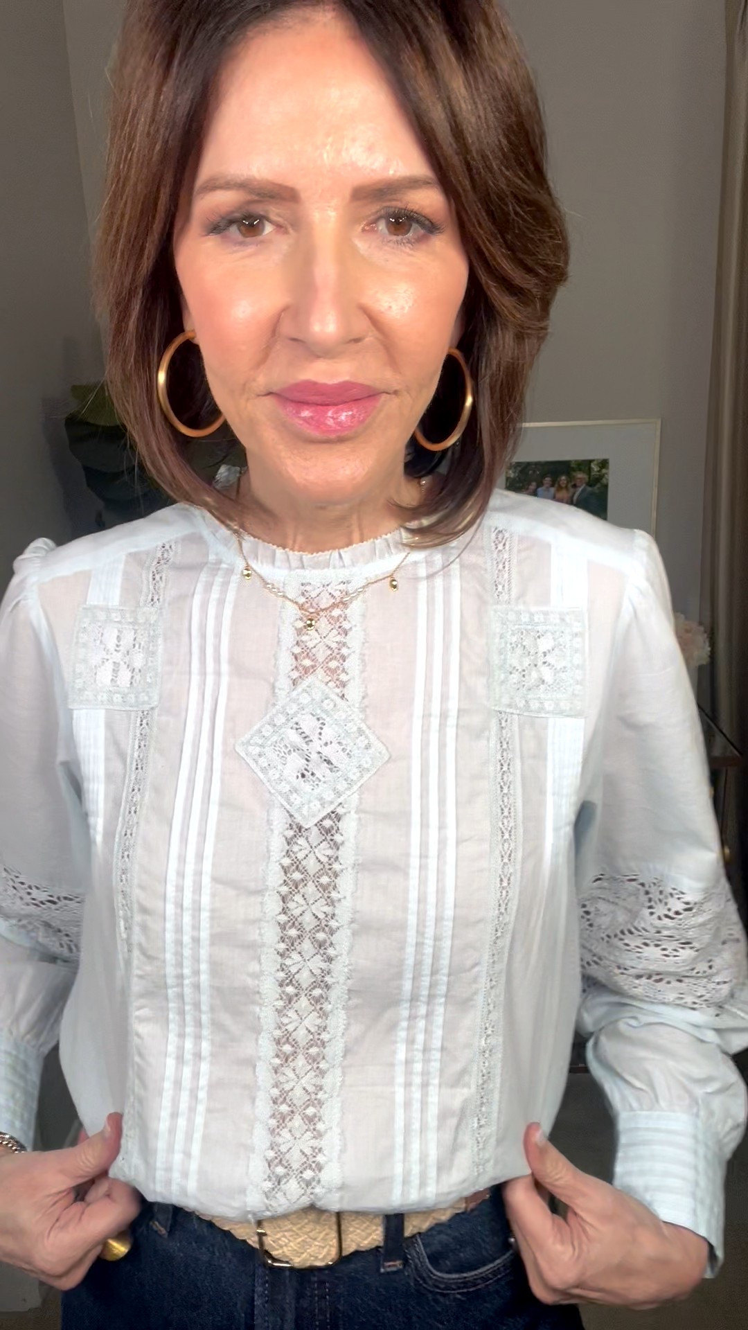 eyelet blouse, spring outfit, over 50 outfits 

#LTKOver40 #LTKSeasonal #LTKootd