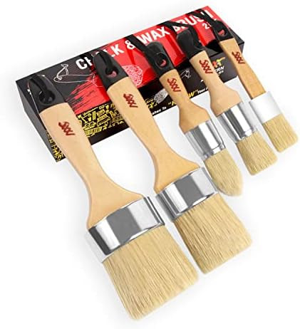 Chalk Wax Paint Brush 5PCs set including 3 small paint brushes for furniture painting and 2 large... | Amazon (US)