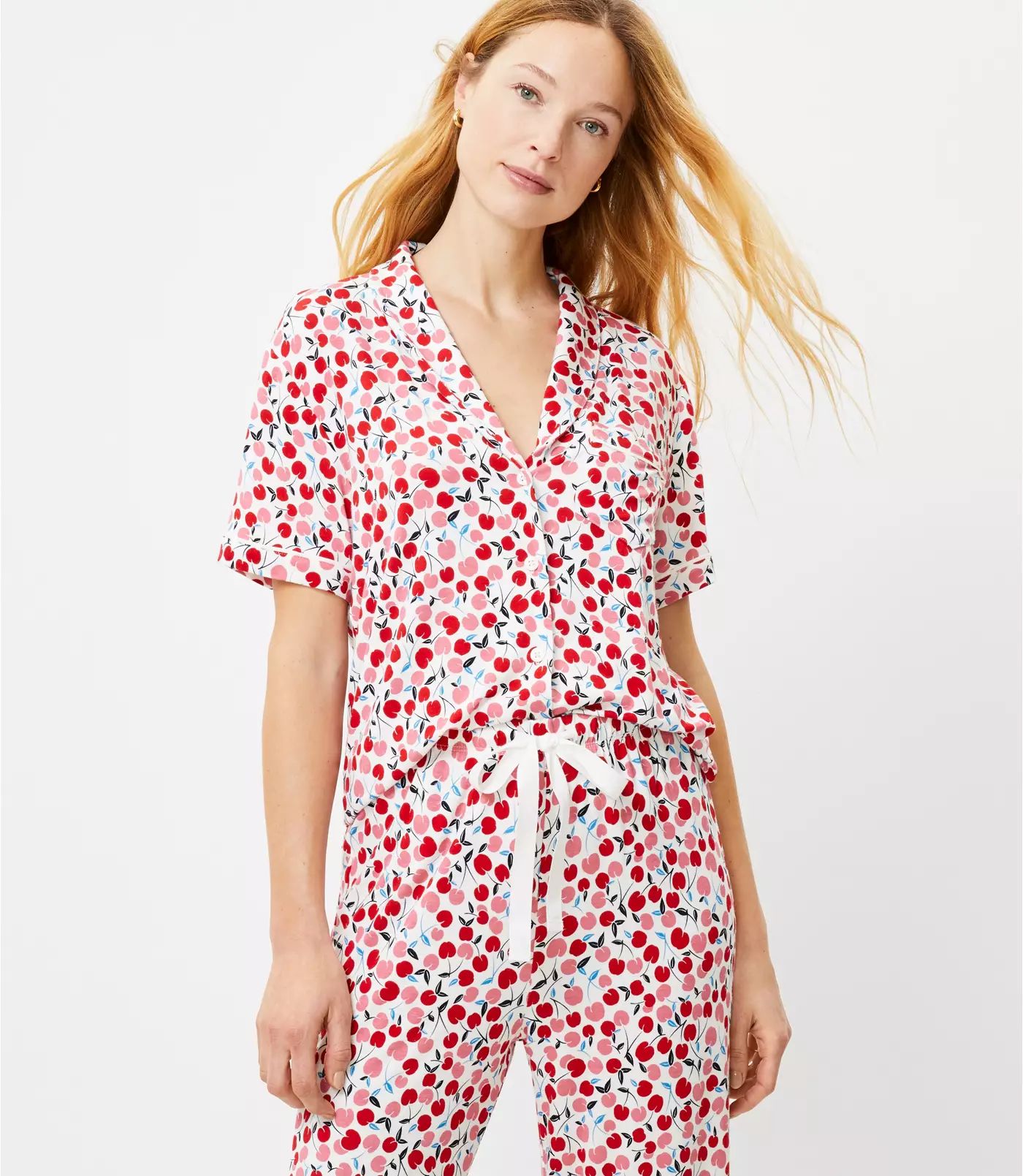 Petite Cherry Pajama Top | LOFT