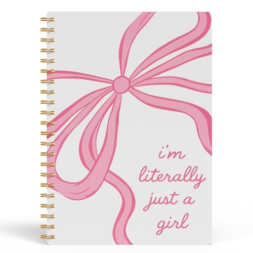 FGFK Coquette Pink Bow Spiral Notebook Journal, Preppy Girly Bow Journal, Pink Ribbon Aesthetic Cute Notebook for Women, Coquette Girly Office Supplies, 5.5x8.3 Inches 324 | Amazon (US)