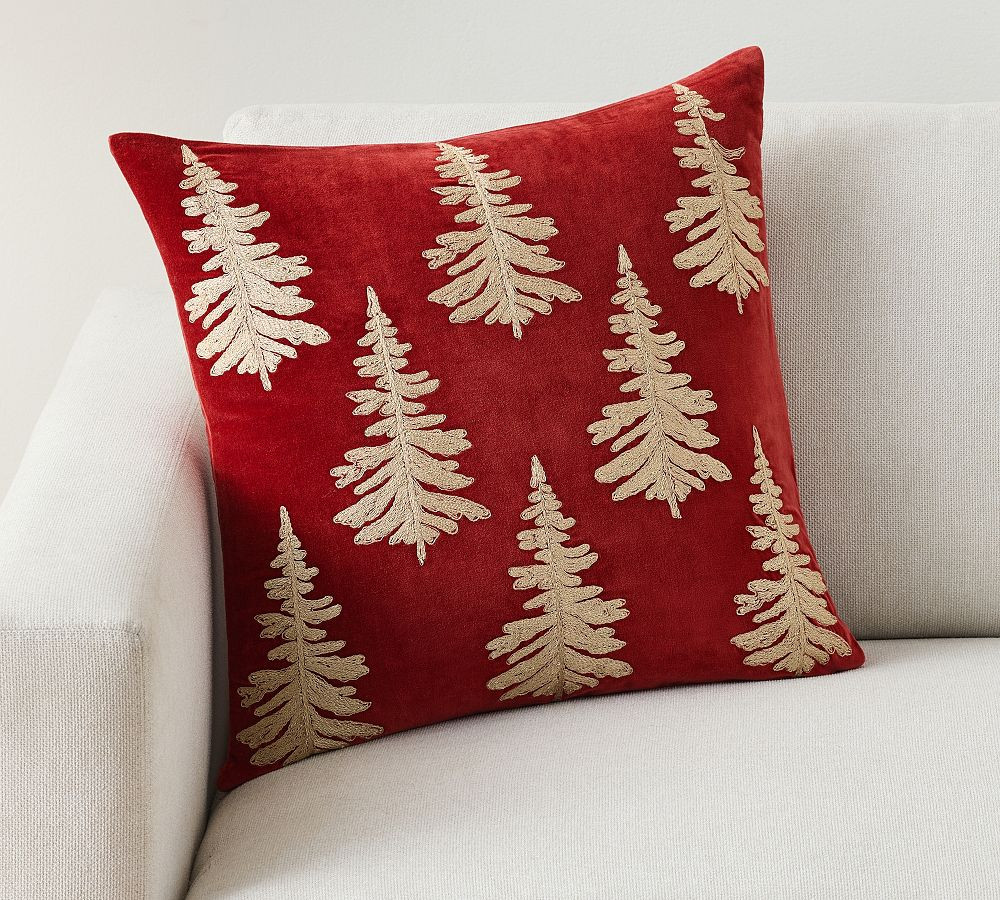 Rustic Glam Tree Embroidered Pillow | Pottery Barn (US)