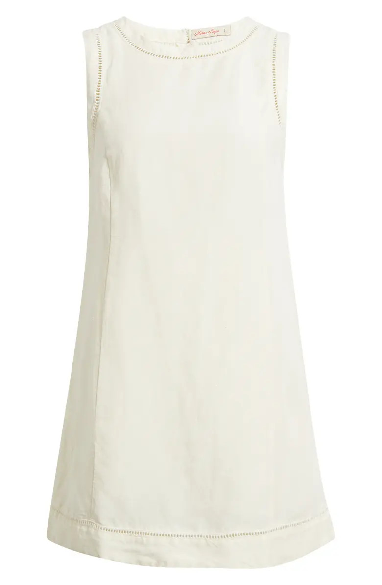 Marine Layer Cora Ladder Stitch Detail Linen Blend Minidress | Nordstrom | Nordstrom