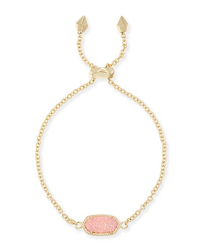 Elaina Adjustable Chain Bracelet in Light Pink Drusy | Kendra Scott