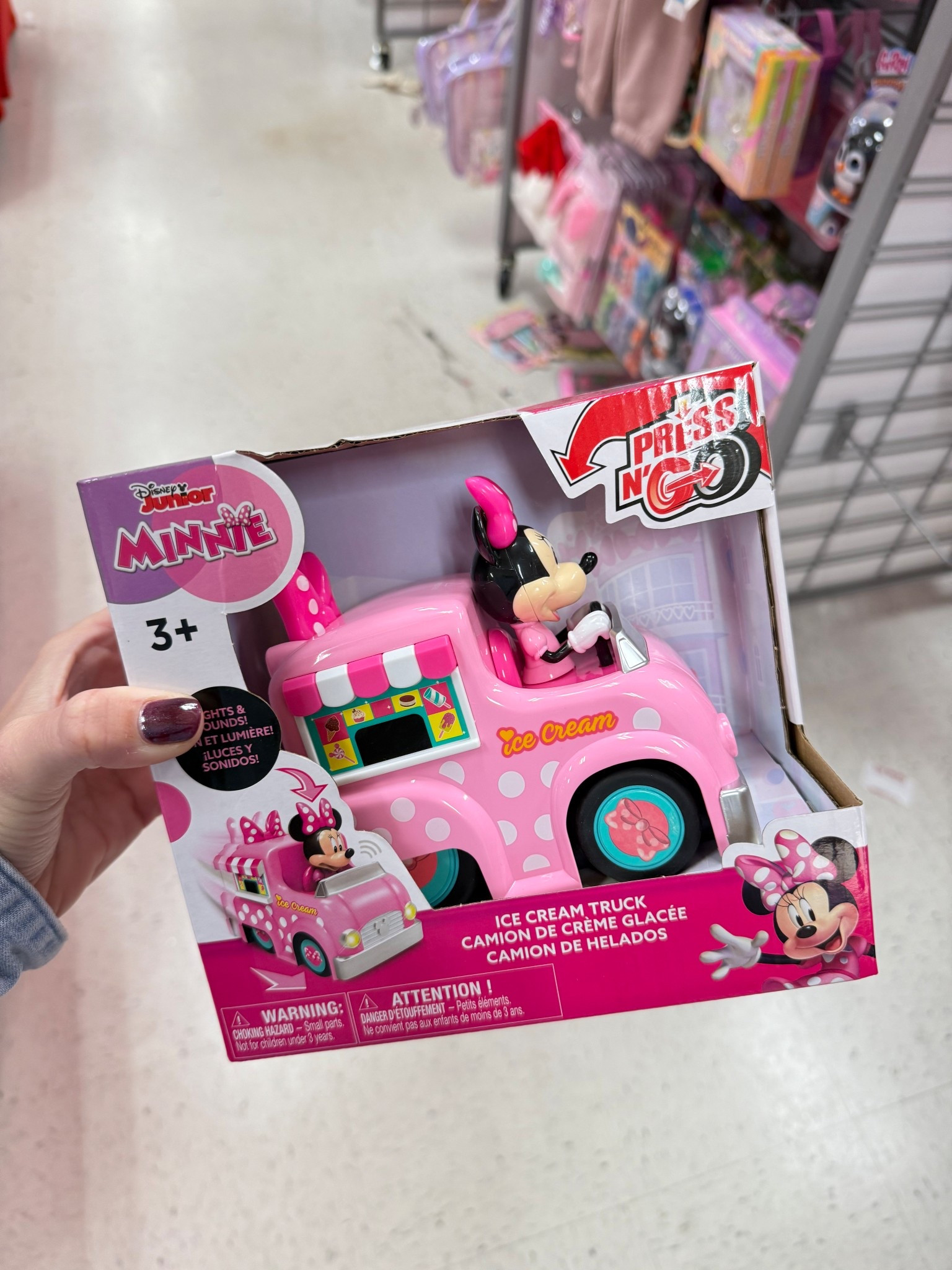 Disney Junior: Press N' Go - Minnie Mouse Ice Cream Truck - 5.5” Pink & White Toy Vehicle, Flashing Lights & Sounds Car, Desserts Shop Play, Kids 3+

#LTKGiftGuide #LTKHoliday #LTKKids