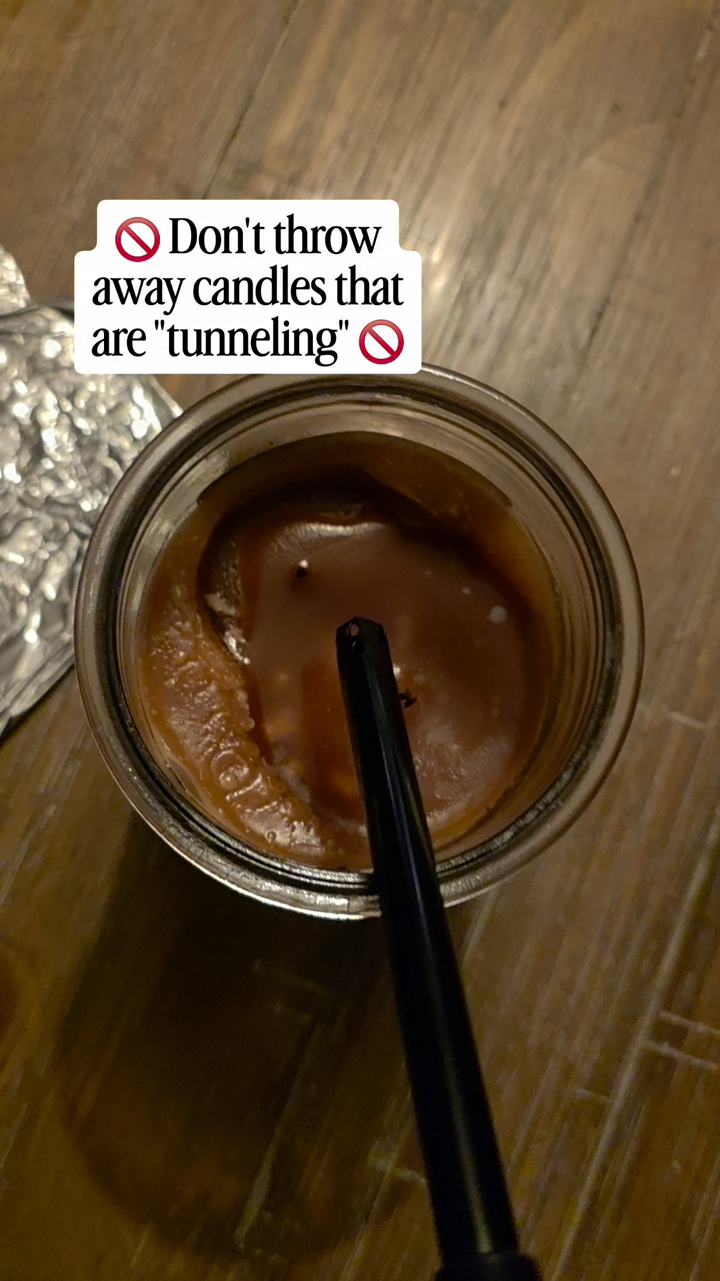 How to fix your candles that are tunneling with a simple thing that you definitely already have at your house - foil! #candles  

 #LTKHome