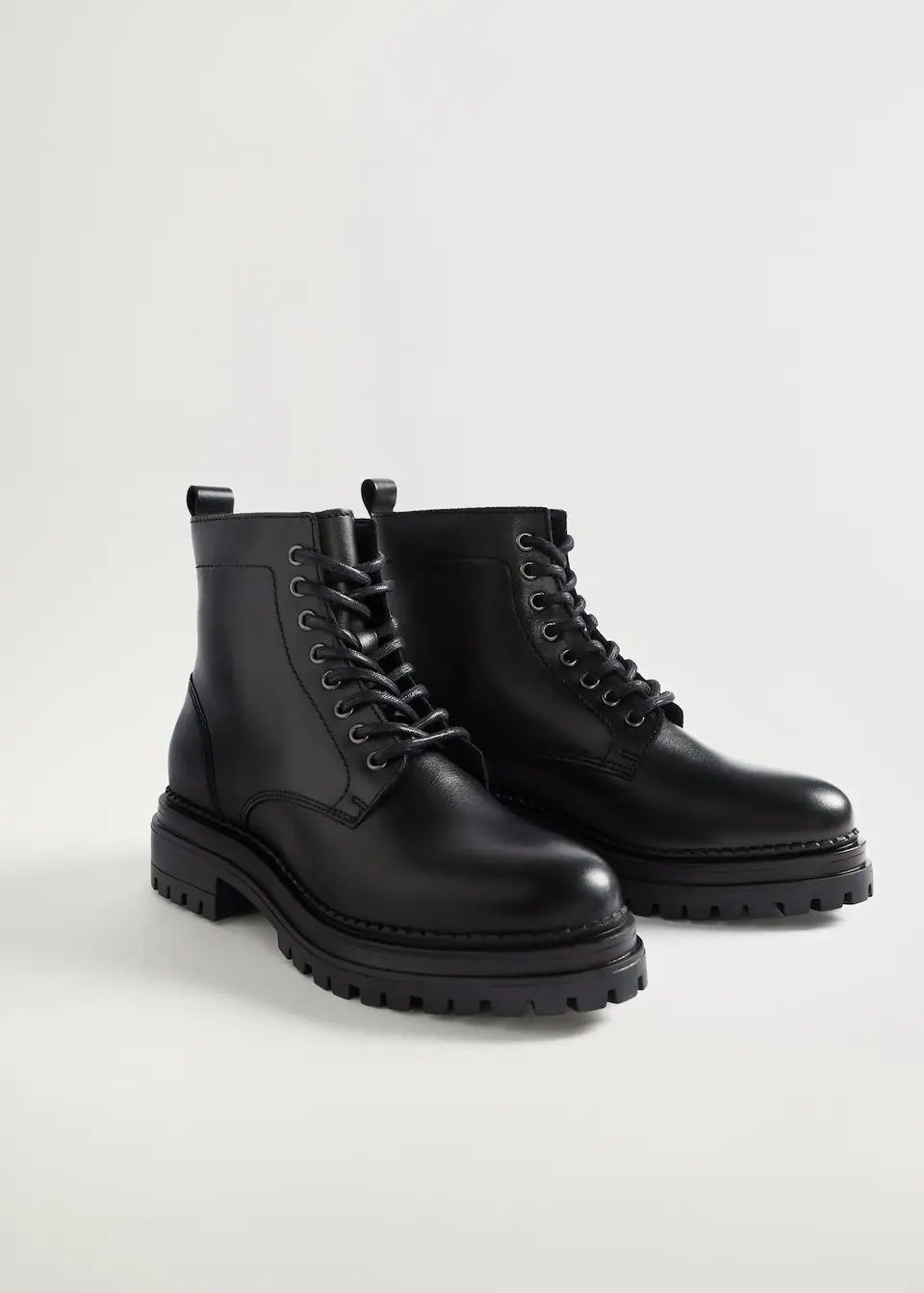 Lace-up leather boots | MANGO (US)
