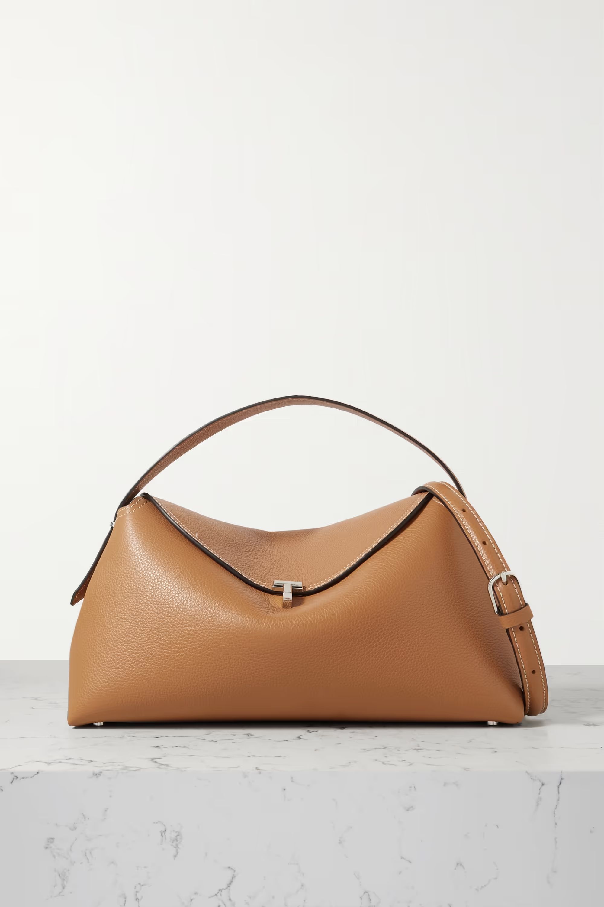 T-Lock textured-leather shoulder bag | NET-A-PORTER (US)