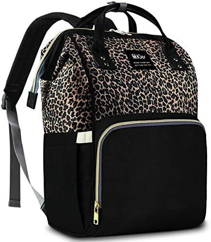 Diaper Bag Backpack, Diaper Bags for Baby Girl, Leopard Diaper Backpack Baby Bag | Amazon (US)