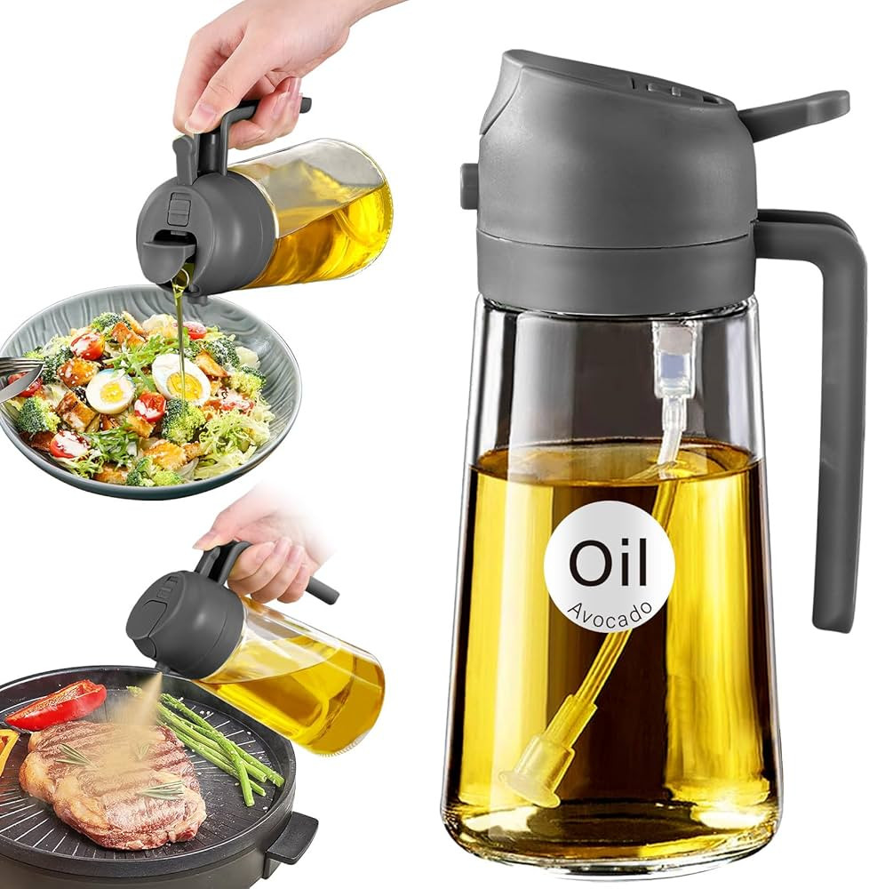 YARRAMATE Oil Sprayer for Cooking, 2 in 1 Olive Oil Dispenser Bottle for Kitchen, 16oz/470ml Prem... | Amazon (US)