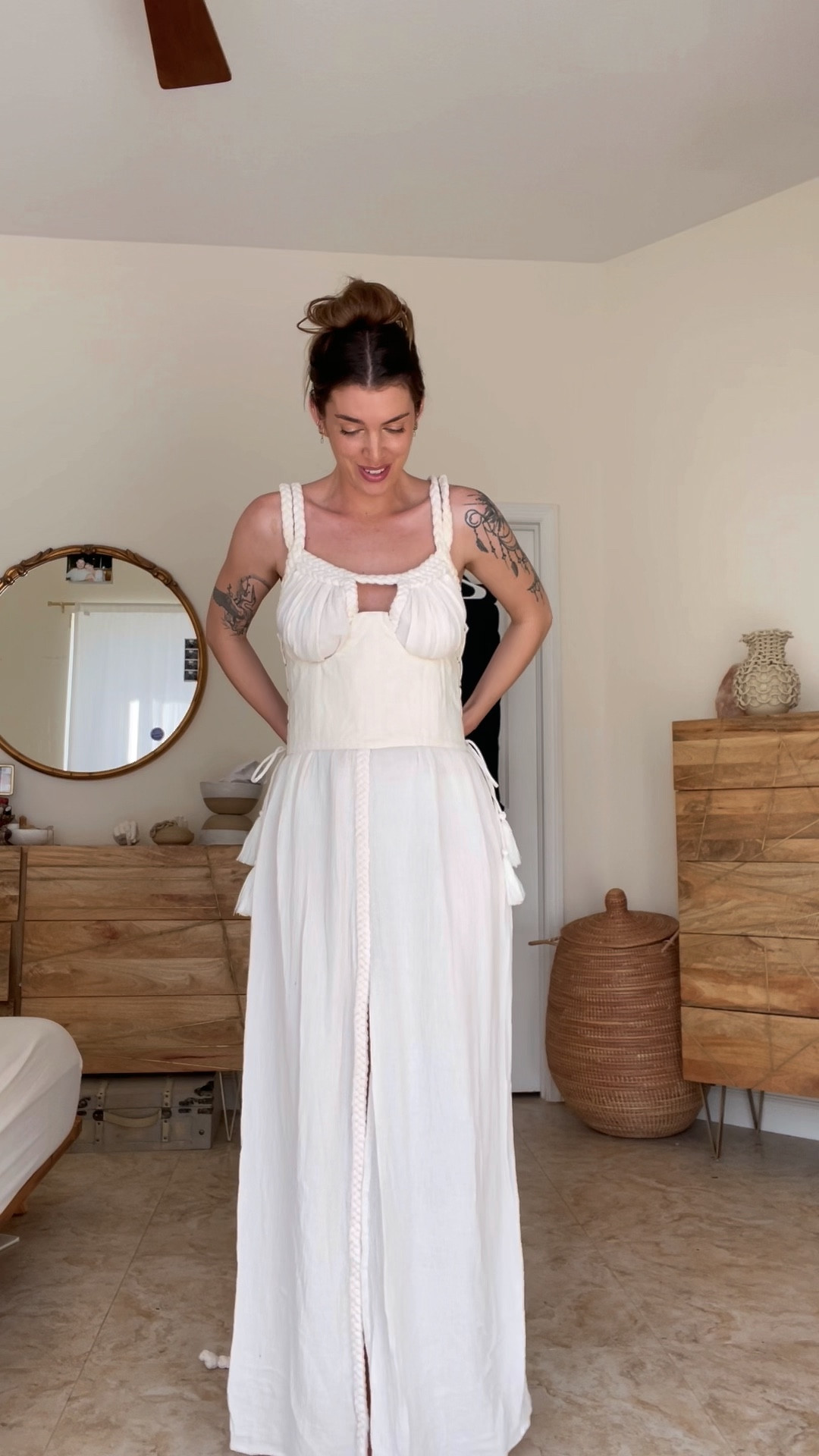 Corset and goddess dress