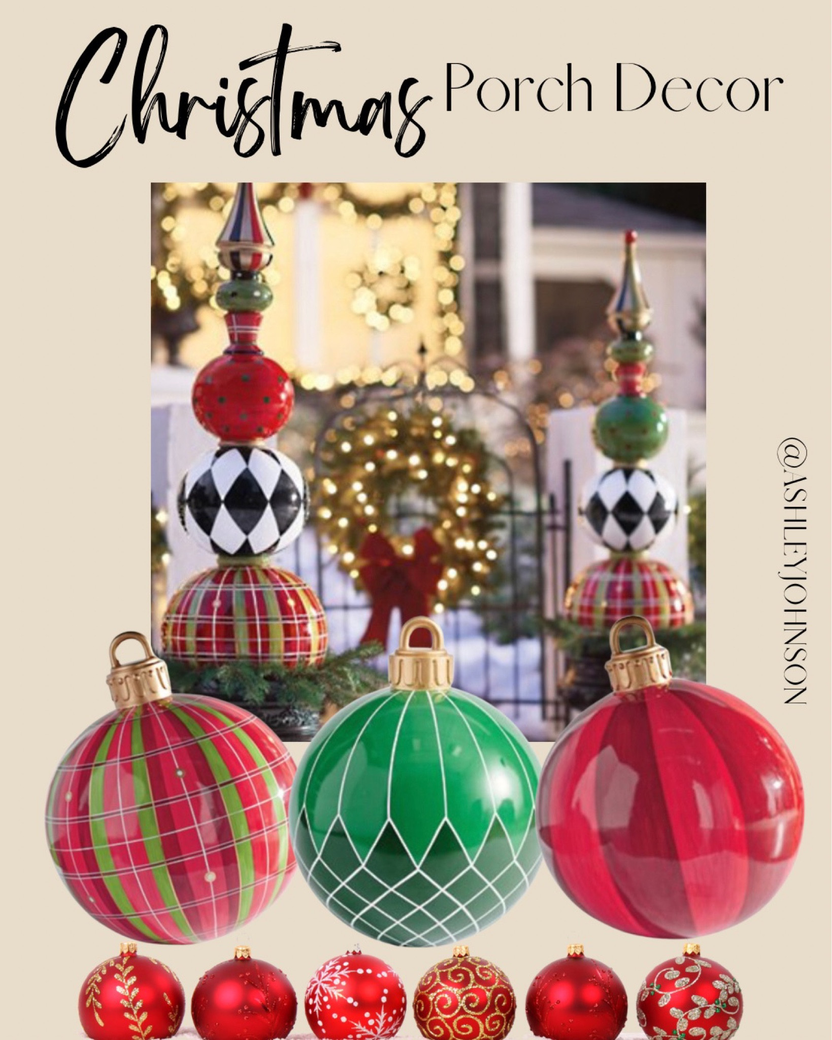 Christmas porch decorations. Oversized lawn ornaments.  Ornament topiary. Christmas topiary. Christmas Porch decor. #christmas #christmasporch #grandinroad #christmasdecorSale #LTKHoliday

#LTKHoliday #LTKhome #LTKSeasonal