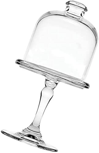 Mini Cake Stand Glass Mini Cupcake Display Plate with Dome Cover Pedestal Dessert Stand Holder for Wedding Birthday Party Supplies Size 7.4*3.8 inch(Plain) | Amazon (US)