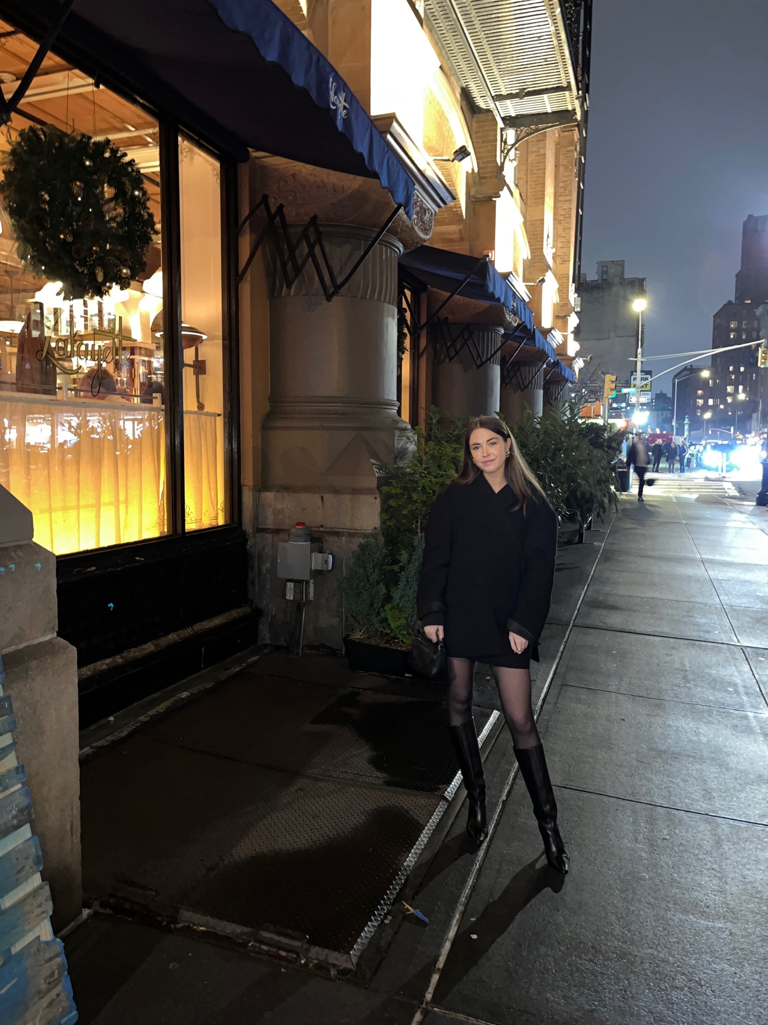 My new go to look for a night out in New York - tights, boots, and a blazer 🖤

#LTKshoecrush #LTKstyletip #LTKSeasonal