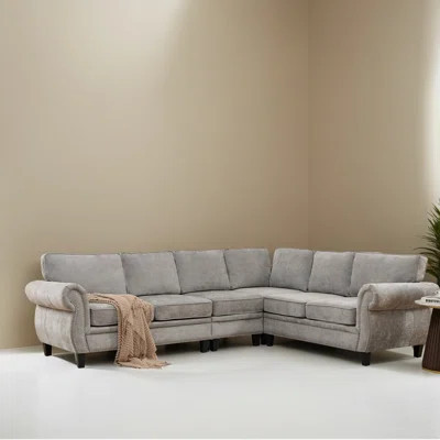 109.62" Upholstered L Shaped Sectional Corner Sofa Couch for Living Room | Wayfair North America