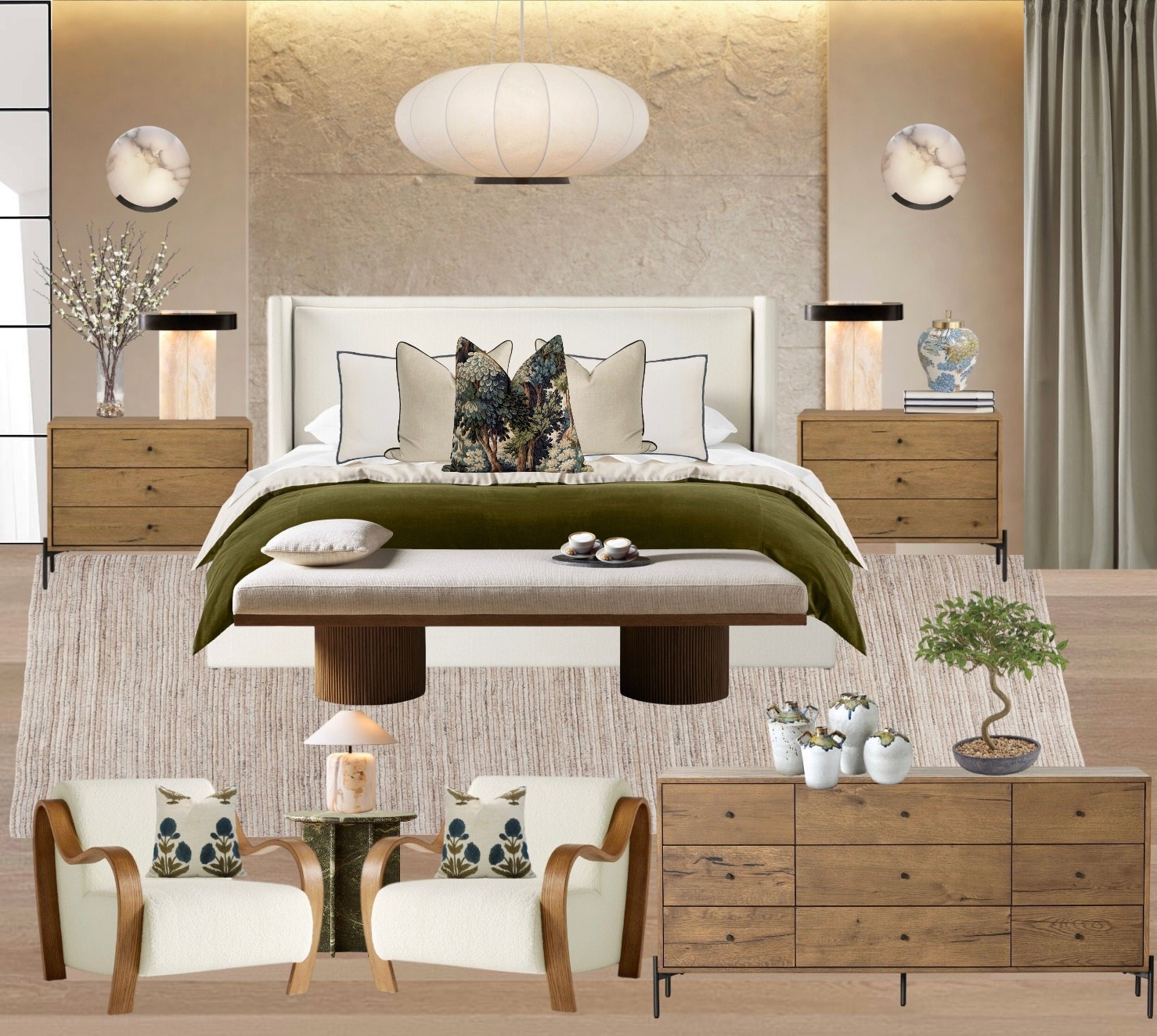 Soft mornings, slow evenings, zero stress 🤍
This bedroom is all about quiet luxury + cozy comfort, warm wood tones, creamy textures, organic shapes, and that deep olive accent that instantly calms the nervous system. It’s the kind of space that makes you want to cancel plans, light a candle, and stay in bed just a little longer ✨

Think hotel worthy bedding, sculptural lighting, earthy neutrals, and timeless pieces that feel grounding, elevated, and effortless. If your goal is a serene, cozy retreat that feels like a reset button… this is it.

🛏️🌿 Shop the look to recreate this stress-free sanctuary at home
#CozyBedroom #QuietLuxury #WarmNeutrals #OrganicModern #LTKHome #BedroomInspo #CalmHome

#LTKSaleAlert #LTKselfcare #LTKHome