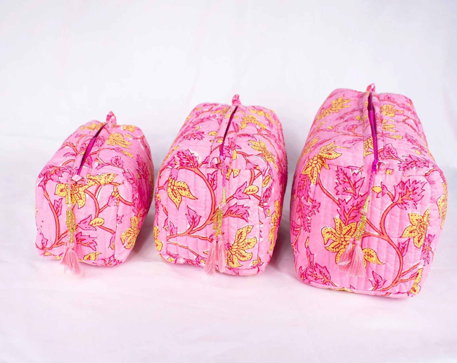 Set of 3 Makeup Bag Cotton Toilet Bag Toiletry Bags | Etsy | Etsy (US)