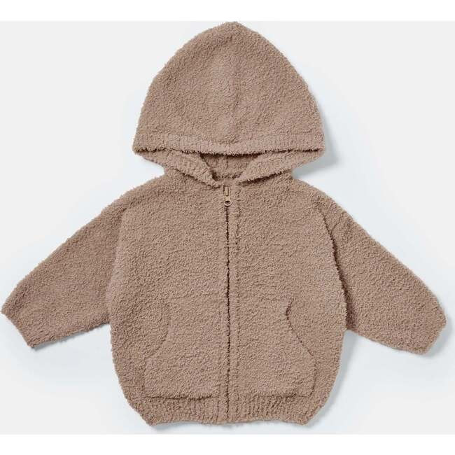 7AM Enfant | Fuzzy Zip Up Hoodie, Taupe (Brown, Size 2-3Y) | Maisonette | Maisonette