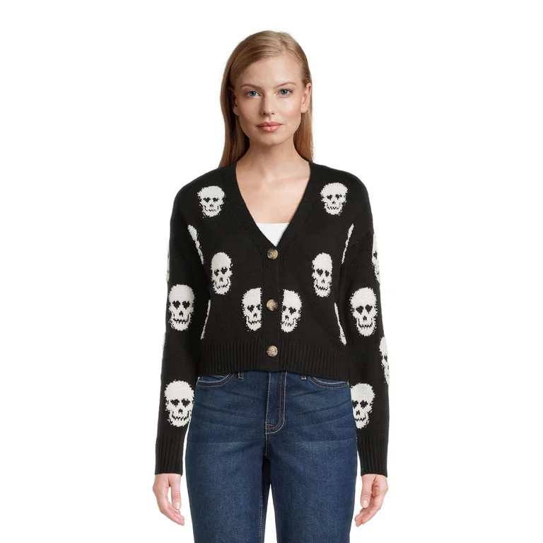 No Boundaries Juniors Novelty Cardigan, Sizes XS-3XL - Walmart.com | Walmart (US)