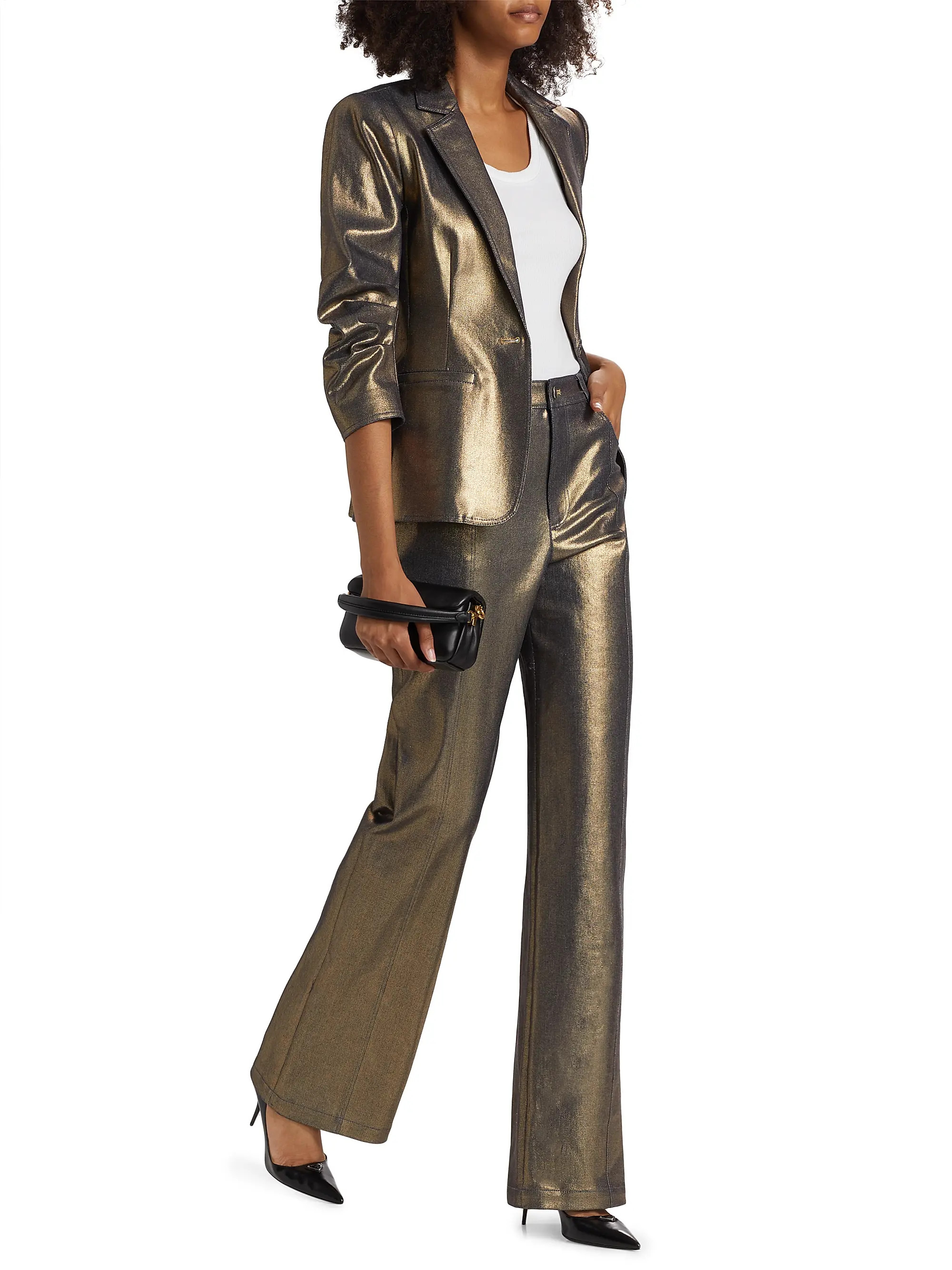 Khloe Coated Denim Blazer | Saks Fifth Avenue