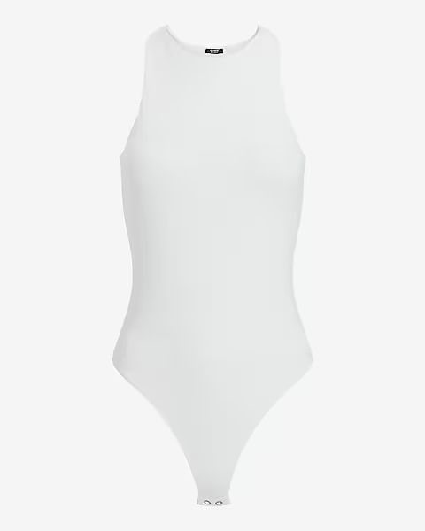 Body Contour Double Layer High Neck Thong Bodysuit | Express