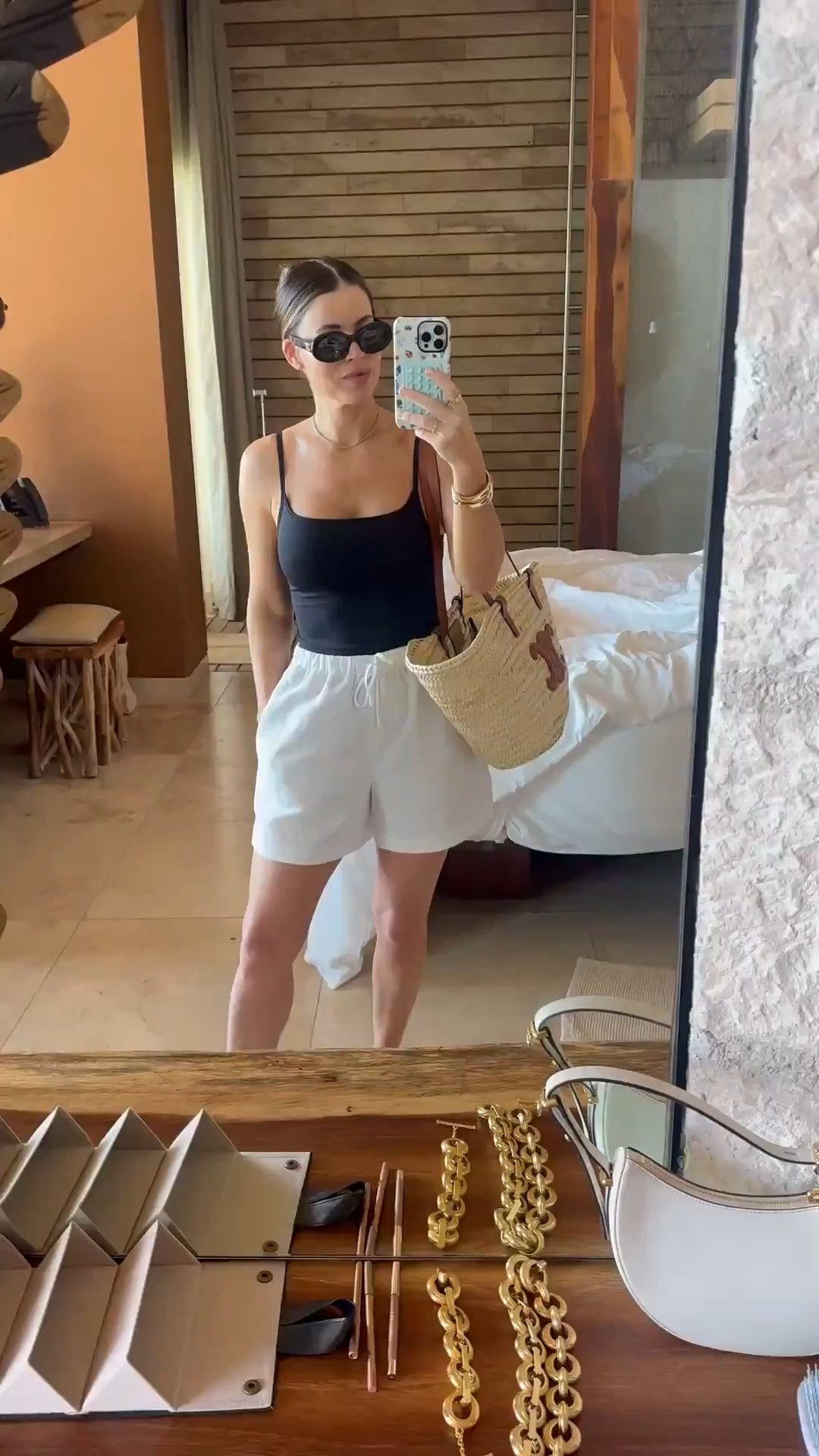 New linen shorts are perfect for summer. Love the longer length and not see through at all. Paired with basic black tank and Celine sunglasses. 

#LTKTravel #LTKootd #LTKSeasonal