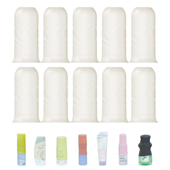 Travel Bottle Covers for Toiletries 10 Pack Silicone Travel Size Container Sleeves,Stretching Tra... | Amazon (US)