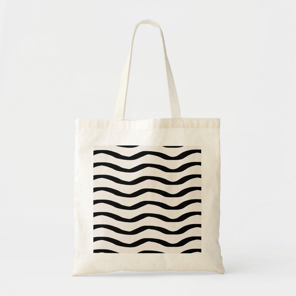 Black And White Brush Strokes Lines Abstract Waves Tote Bag | Zazzle