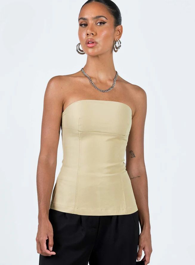 Wesanders Strapless Top Camel | Princess Polly US