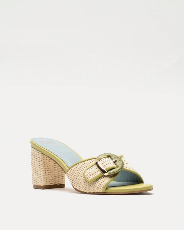 Taylor Raffia Heel - Green | Frances Valentine
