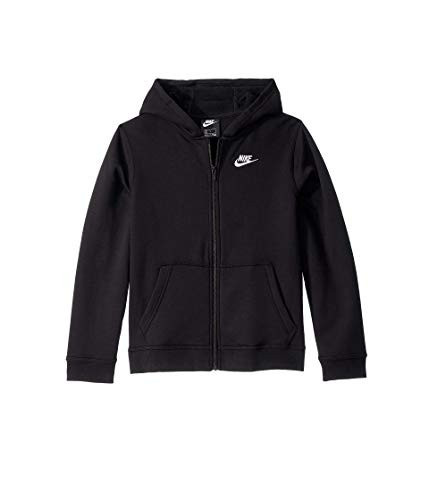 Nike Boy's NSW Club Full Zip Hoodie, Black/Black/White, X-Large | Amazon (US)